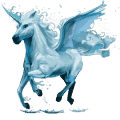unicorno da corsa alato elemento dell'acqua
