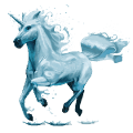 unicorno da corsa elemento dell'acqua