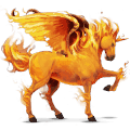 unicorno da corsa alato elemento del fuoco