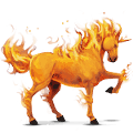 unicorno da corsa elemento del fuoco