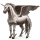 unicorno da corsa alato elemento del metallo