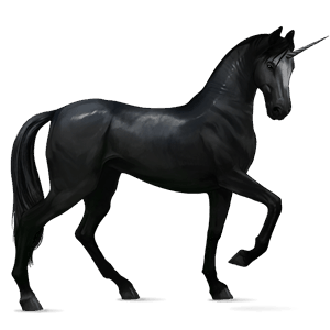 unicorno da corsa purosangue inglese nero