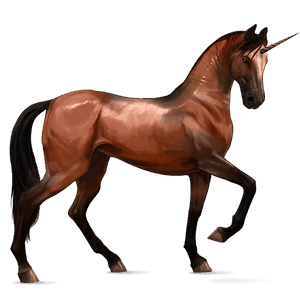 unicorno da corsa akhal-teke baio rossastro