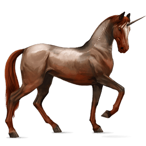 unicorno da corsa castano scuro