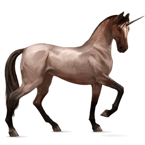 unicorno da corsa purosangue spagnolo grigio pezzato