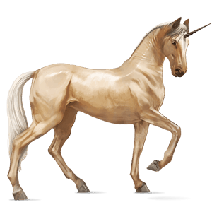 unicorno da corsa palomino