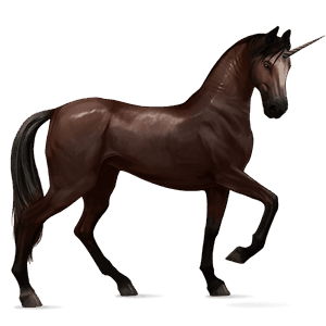 unicorno da corsa castano scuro