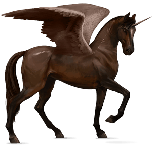 unicorno da corsa alato akhal-teke baio scuro