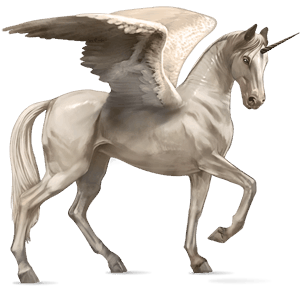 unicorno da corsa alato roano