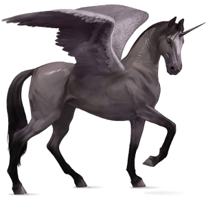 unicorno da corsa alato cavallo tedesco da sella grullo