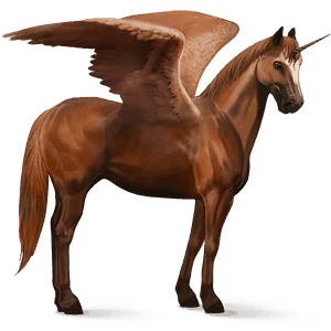 unicorno da corsa alato quarter horse castano