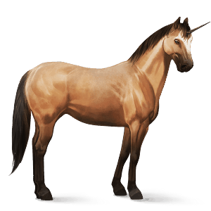 unicorno da corsa quarter horse daino