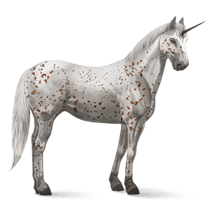 unicorno da corsa appaloosa leopard rossastro