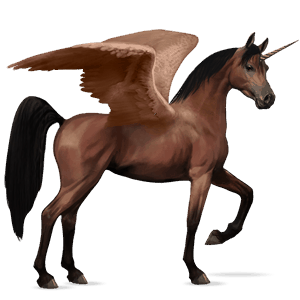 unicorno da corsa alato baio