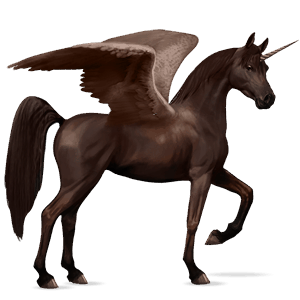 unicorno da corsa alato cavallo arabo castano scuro