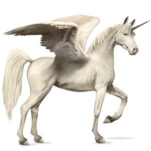 unicorno da corsa alato cavallo arabo castano scuro