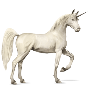 unicorno da corsa grigio chiaro