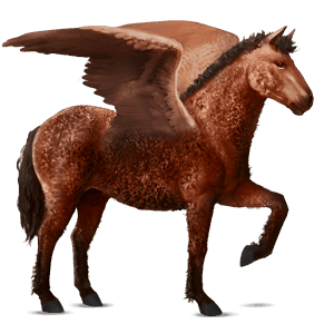 pegaso da corsa curly baio rossastro
