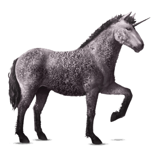 unicorno da corsa akhal-teke grigio pezzato