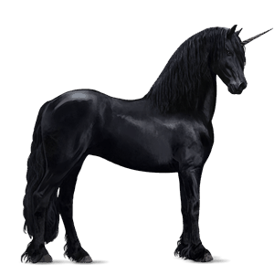 unicorno da corsa nero