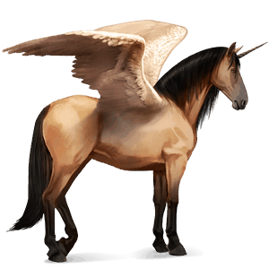 unicorno da corsa alato daino