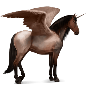 unicorno da corsa alato purosangue spagnolo baio
