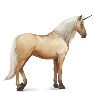 unicorno da corsa palomino