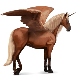 unicorno da corsa alato baio scuro