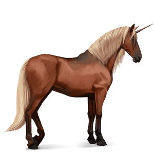 unicorno da corsa castano biondo platino