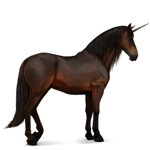 unicorno da corsa selle français castano scuro