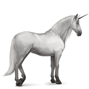 unicorno da corsa grigio chiaro