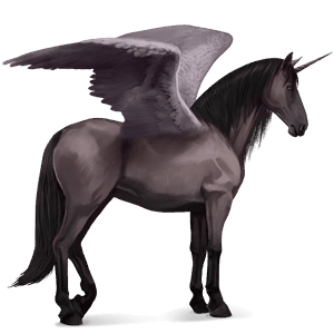 unicorno da corsa alato castano