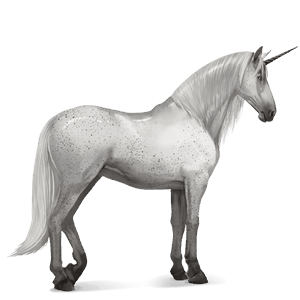 unicorno da corsa grigio chiaro