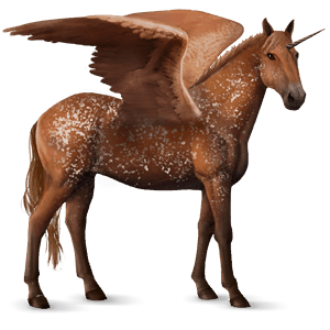 unicorno da corsa alato castano biondo platino