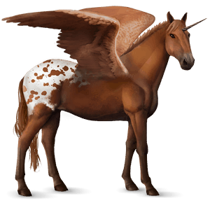 unicorno da corsa alato trakehner baio