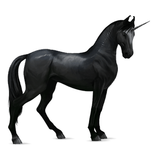 unicorno da corsa nero