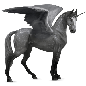 unicorno da corsa alato curly palomino