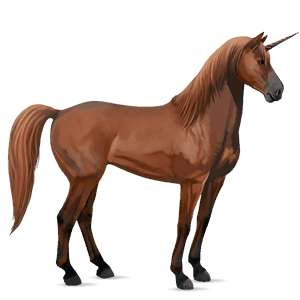 unicorno da corsa akhal-teke castano