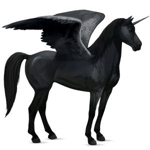 unicorno da corsa alato mustang baio