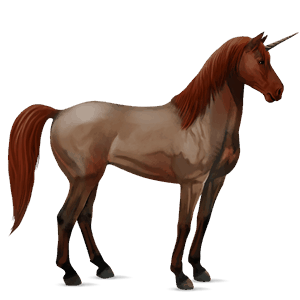 unicorno da corsa roano rosso