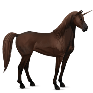 unicorno da corsa mustang castano scuro