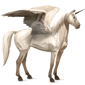 unicorno da corsa alato cremello
