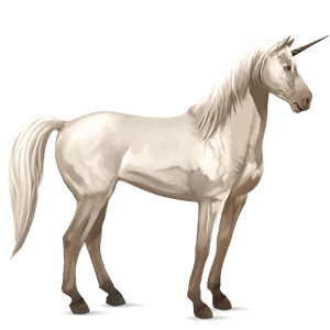 unicorno da corsa mustang cremello