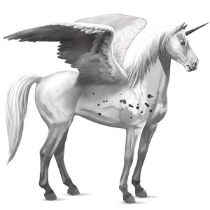 unicorno da corsa alato mustang grigio chiaro