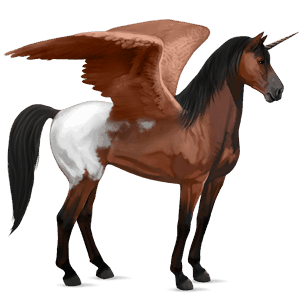 unicorno da corsa alato cavallo tedesco da sella grigio pezzato