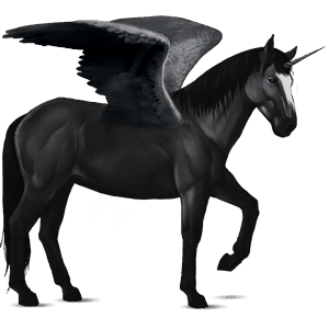 unicorno da corsa alato lipizzano grigio chiaro