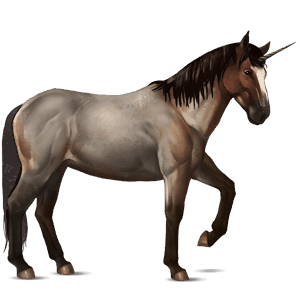 unicorno da corsa roano