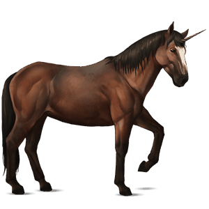 unicorno da corsa baio