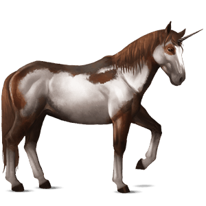 unicorno da corsa paint horse castano tobiano