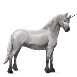unicorno pony grigio chiaro